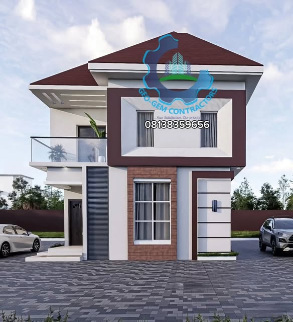 Geo-Gem visualisation of a two-storey house with a red pitched roof