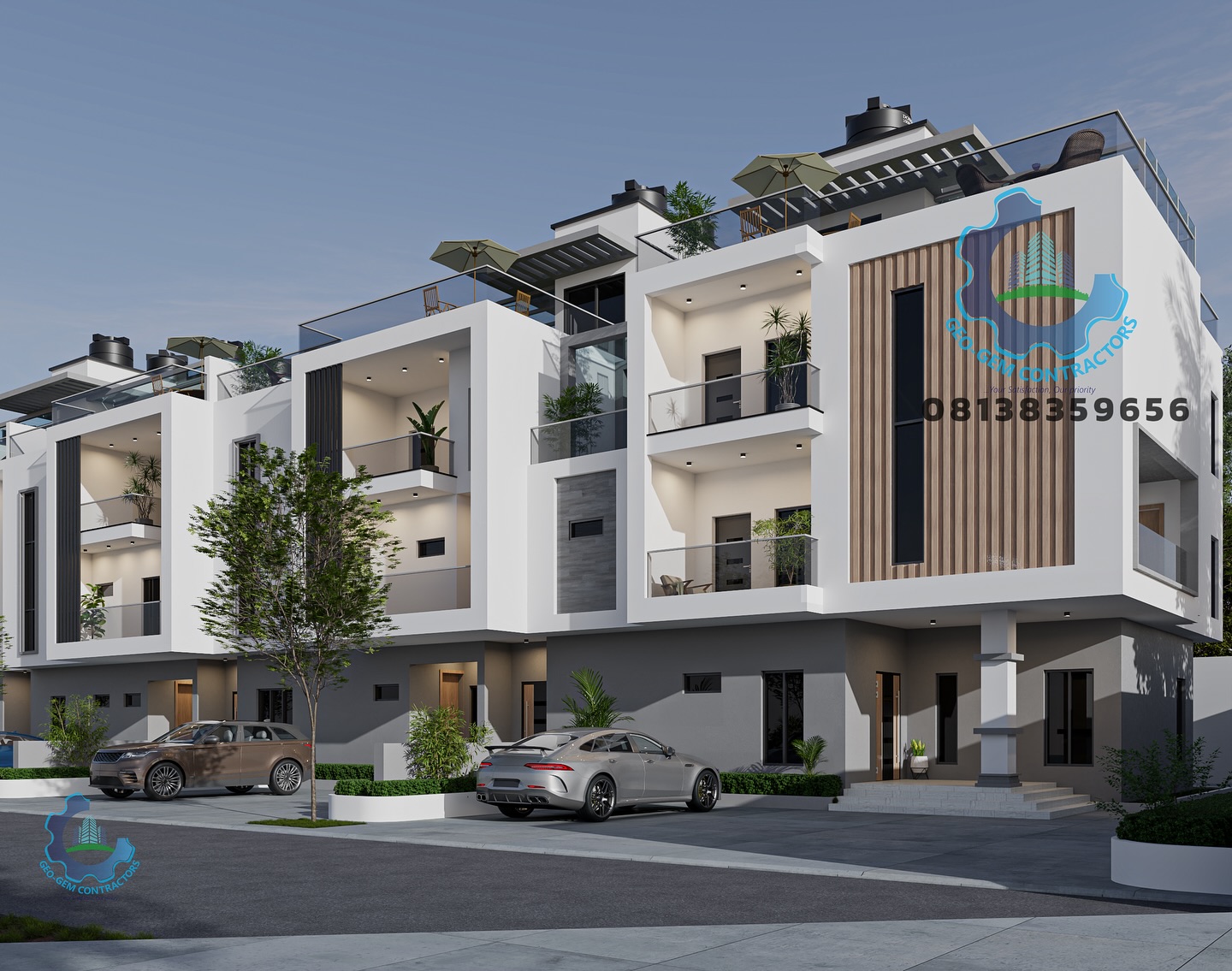 Geo-Gem terrace apartments architectural visualisation